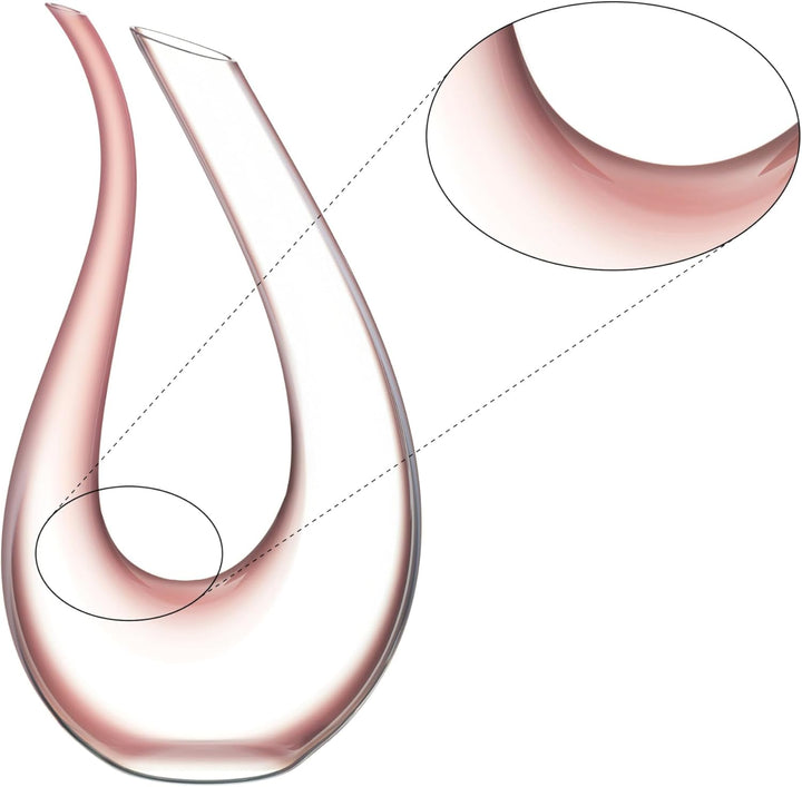 RIEDEL Amadeo Dekanter - Rosa, Einzelpackung, klares+rosanes Kristallglas, handgefertigt