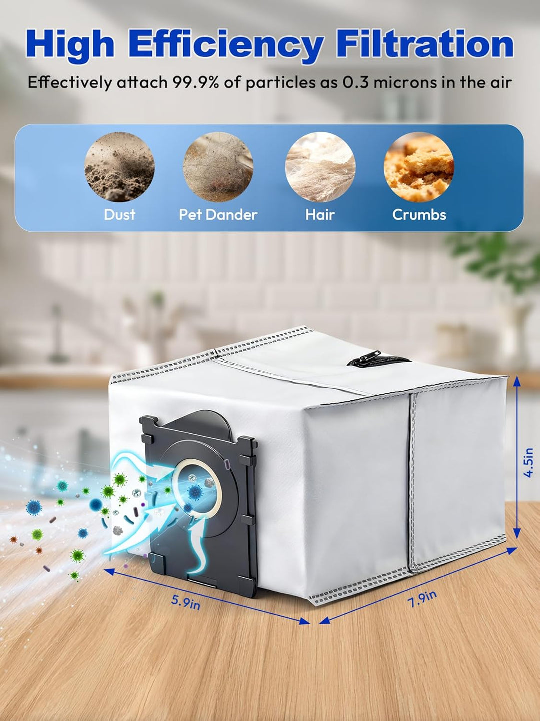 Wiederverwendbare Staubbeutel für Ecovacs Deebot X9 Pro Omni/X8 Pro Omni/T50 Pro Omni Gen2/T50 Omni