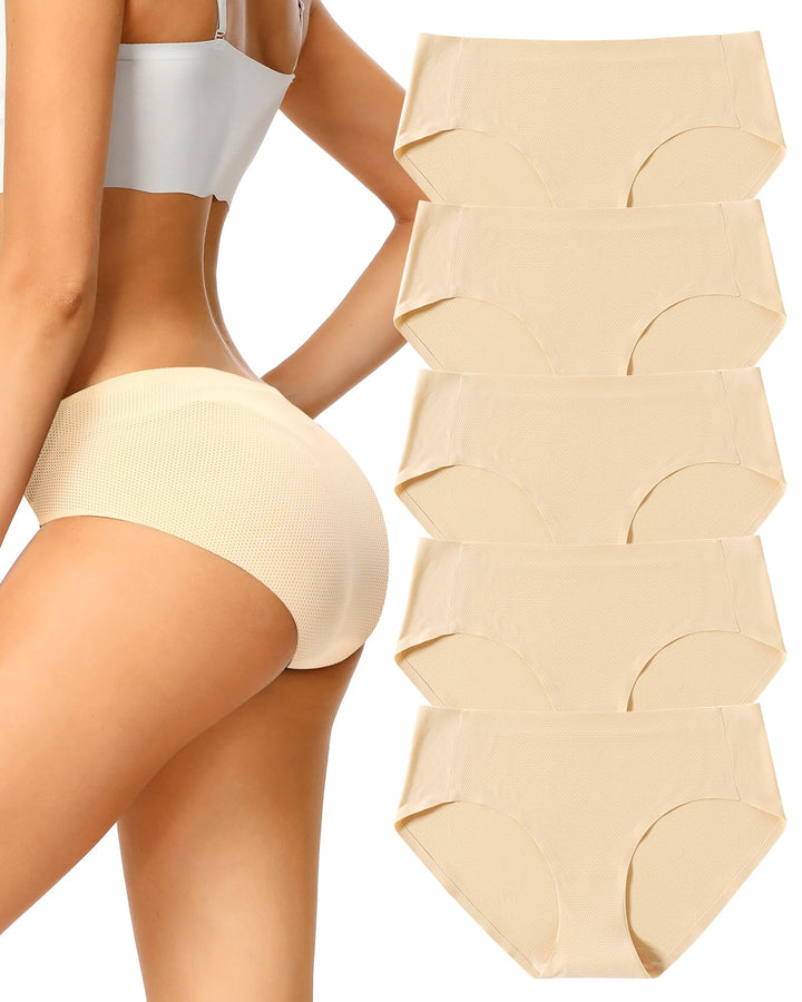 VOENXE Unterhosen Damen Nahtlos,Seamless Hipster UnterwäSche Frauen,Slips Ohne Naht,Unsichtbar Unter