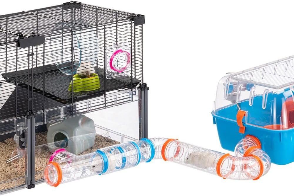 Ferplast Röhren Hamster-Set, Zubehör für Hamsterkäfig, insgesamt 9 Teile, Hamster Tunnel Rohr mit Be