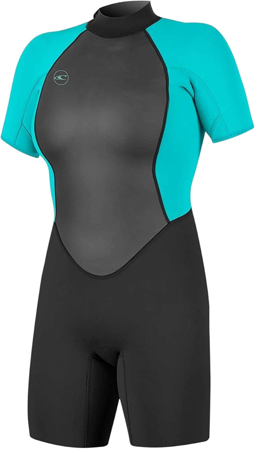 ONEILL WETSUITS Damen Reactor Ii 2mm Back Zip Spring Wetsuit Neoprenanzug 8 Black/Light Aqu, 8 Black