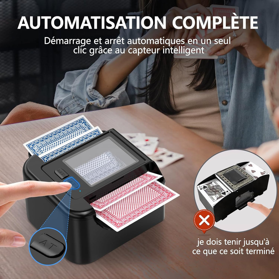 ShinePick Automatischer Kartenmischer, elektronischer Kartenmischer, wiederaufladbar, USB, automatis