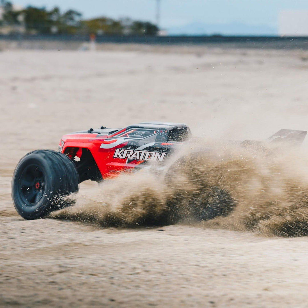 ARRMA RC Truck 1/8 KRATON 6S V5 4WD BLX Speed Monster Truck mit Spektrum Firma RTR, rot, ARA8608V5T1