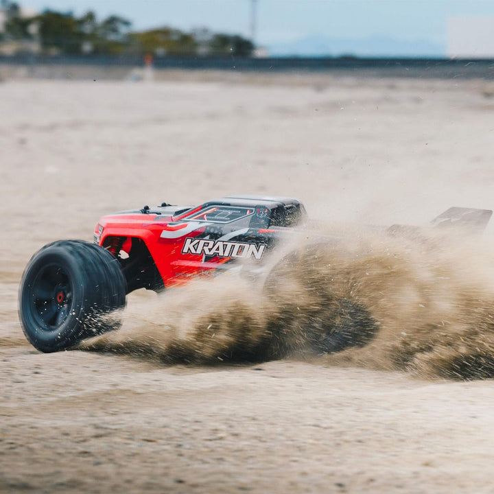 ARRMA RC Truck 1/8 KRATON 6S V5 4WD BLX Speed Monster Truck mit Spektrum Firma RTR, rot, ARA8608V5T1