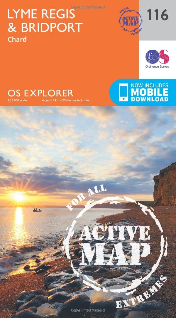 Lyme Regis and Bridport (OS Explorer Active Map, Band 116), Karte