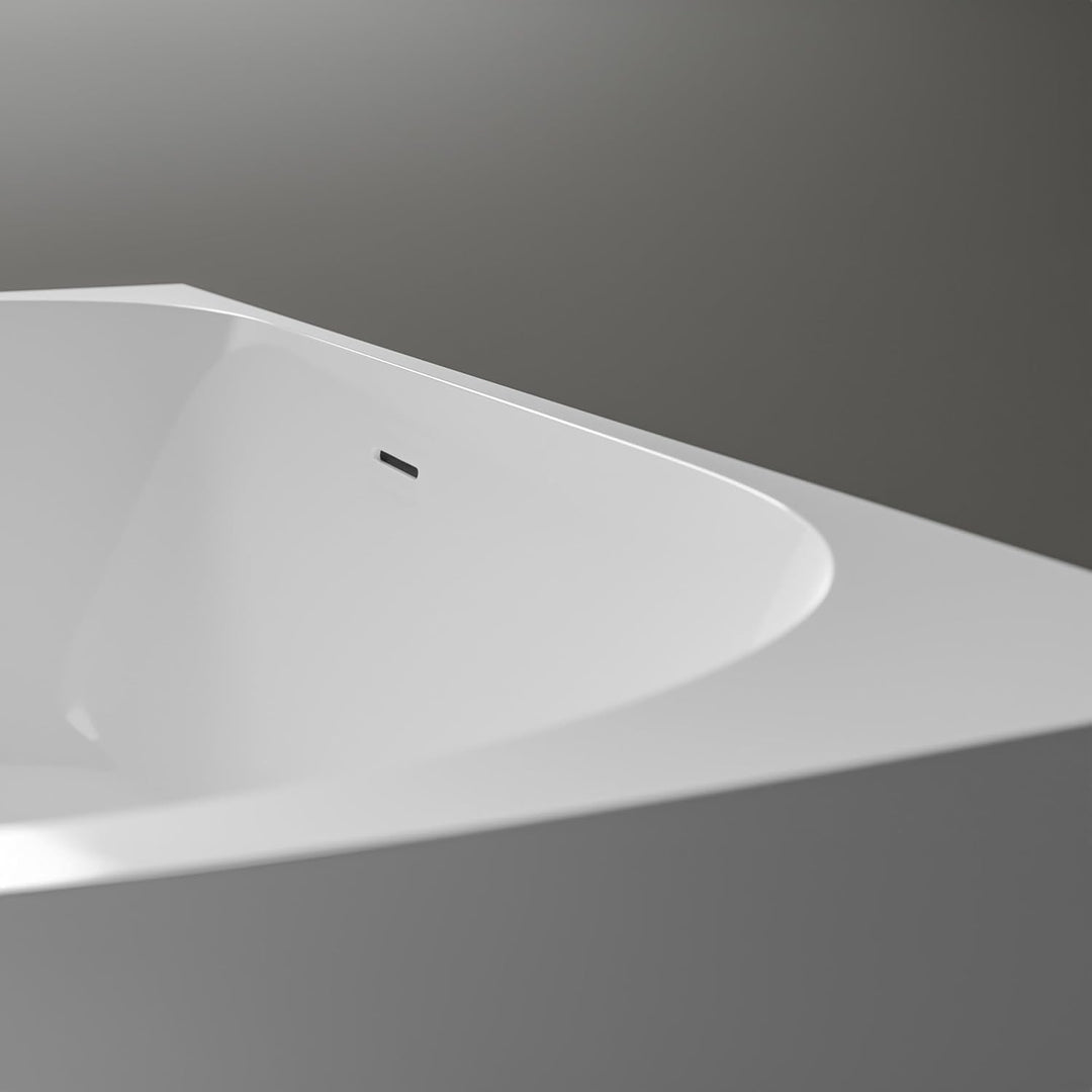 BERNSTEIN Freistehende Badewanne aus Sanitäracryl Wanne mit Doppelwandiger Konstruktion 170 x 80 x 5