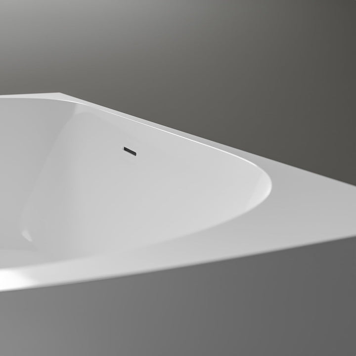 BERNSTEIN Freistehende Badewanne aus Sanitäracryl Wanne mit Doppelwandiger Konstruktion 170 x 80 x 5