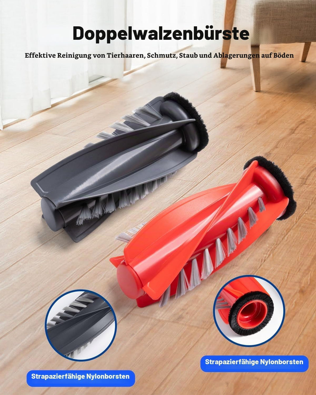 Ersatzteile für Roborock Qrevo Curv/Qrevo Edge/Q Revo Curv S5X Saugroboter, Ersatz Zubehörset mit 2