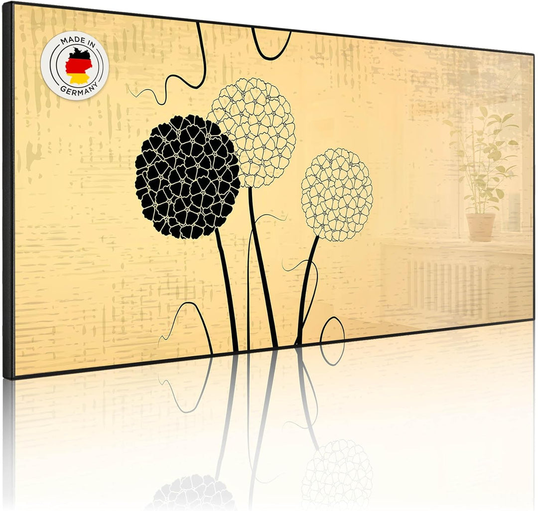 banjado Magnettafel schwarz 78 x 37cm / Magnetwand Metall/Magnetpinnwand als Memoboard/Pinnwand Magn