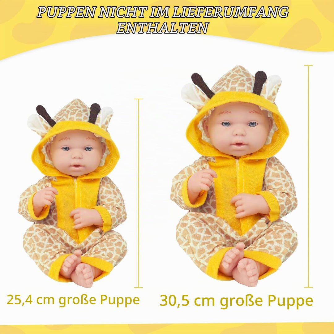 6 Sätze Tierkostüm Puppenbekleidung für 40-45cm (16-18 Zoll) Puppen (mit Dinosauriern, Einhornen, Fr