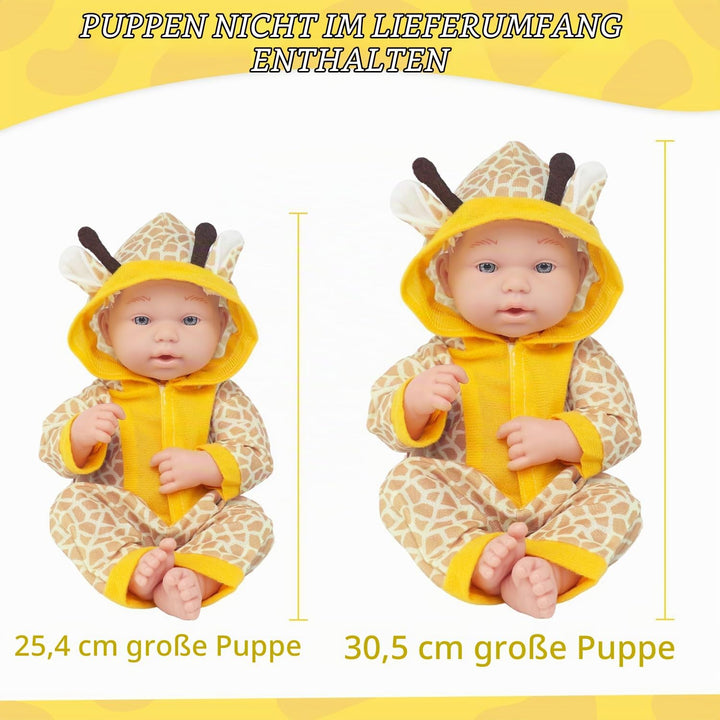 6 Sätze Tierkostüm Puppenbekleidung für 40-45cm (16-18 Zoll) Puppen (mit Dinosauriern, Einhornen, Fr