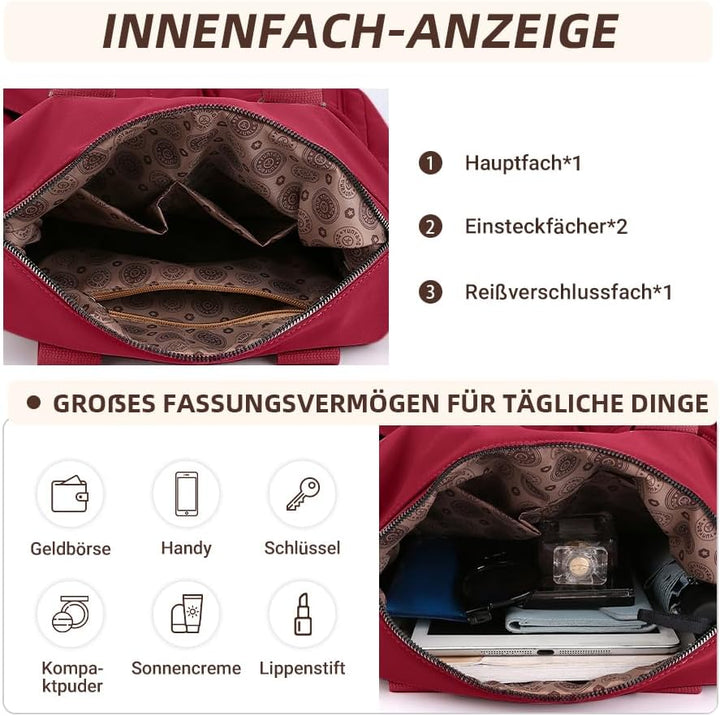 DIRRONA Elegant Damen Umhängetasche Gross Kapazität Handtasche Casual Reise Schultertasche Multi Tas