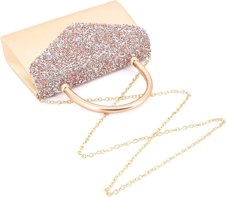 Naimo Damen Glitzer Strass-Steinen Abendtasche Top Griff Clutch Umhängetasche Handtasche für Hochzei