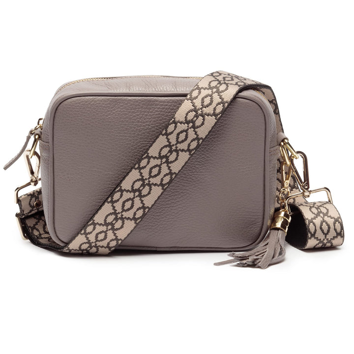 Ledertasche Echtleder in Grau mit abnehmbaren Lederriemen und zusätlichem Tragegurt Baroque zum Umhä