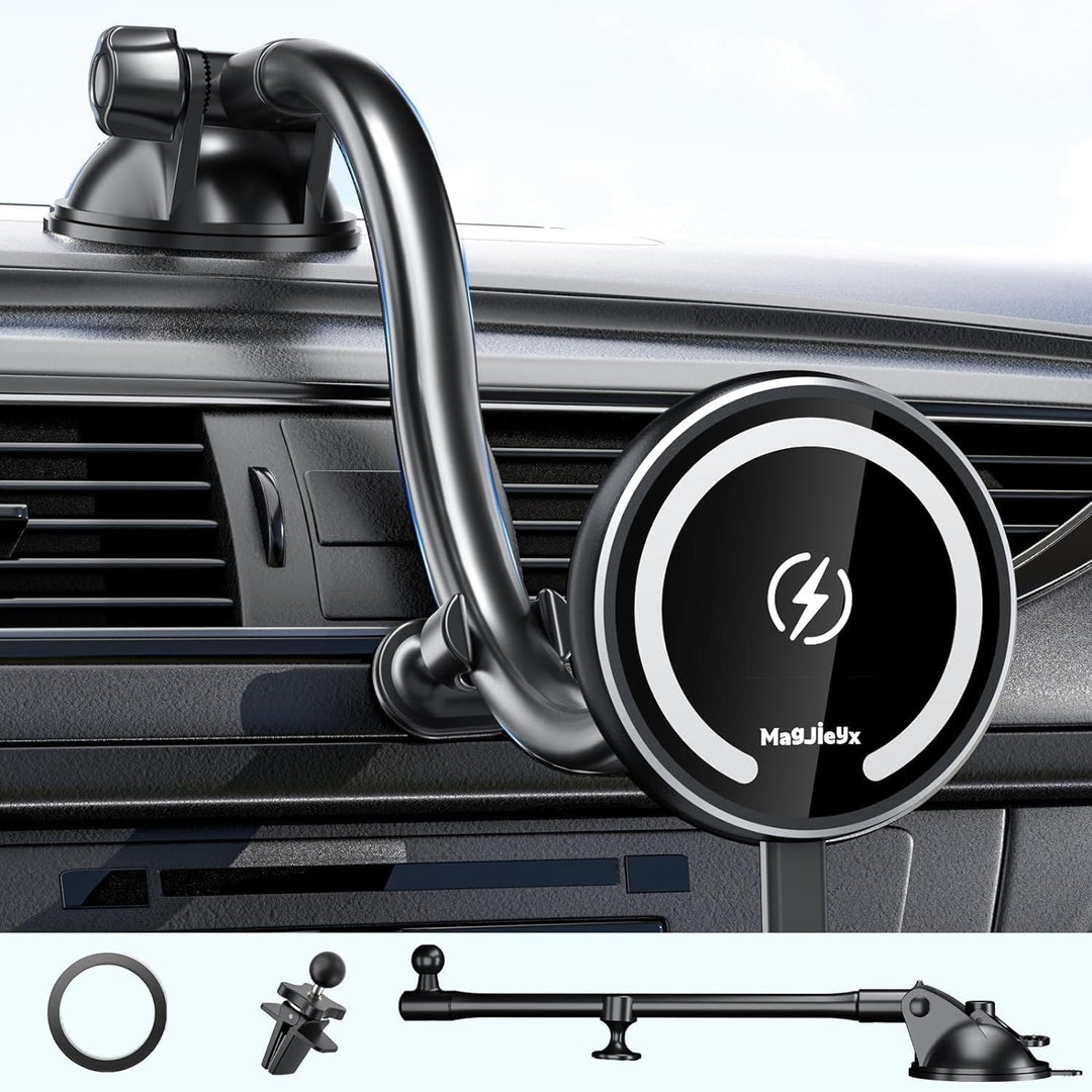 MAGJIEYX für MagSafe Autohalterung Ladegerät, 15W Magnet Auto Handyhalter mit Ladefunktion für iPhon