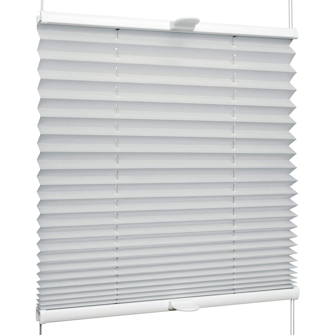 SchattenFreude Plissee nach Mass für Fenster & Tür | Zum Anschrauben in der Glasleiste | Silber, Bre