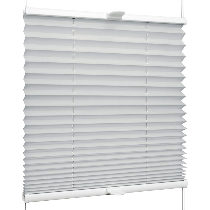 SchattenFreude Plissee nach Mass für Fenster & Tür | Zum Anschrauben in der Glasleiste | Silber, Bre