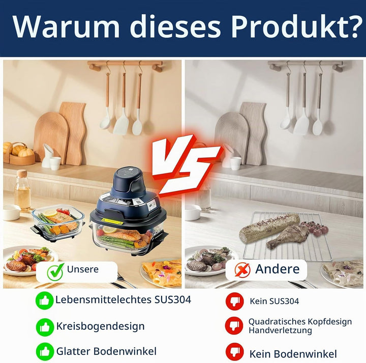 2 Stück Grillrost Edelstahl Kompatibel mit Ninja Crispi AirFryer Ersatzgitterrost für Ninja Crispi G