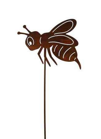 Rost Tier Biene 48 oder 70 cm Stecker Hummel Deko Dekoration Edelrost Garten Metall (Grösse 2 - 70 c