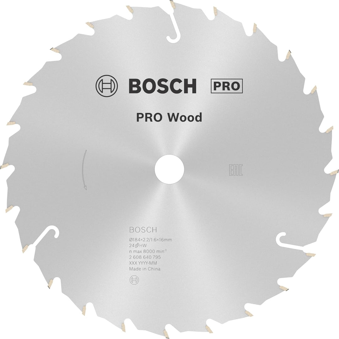 Bosch Professional 1x Kreissägeblatt Speedline Wood (für Holz, Sägeblatt Ø 184 x 16 x 2,4 mm, 24 Zäh