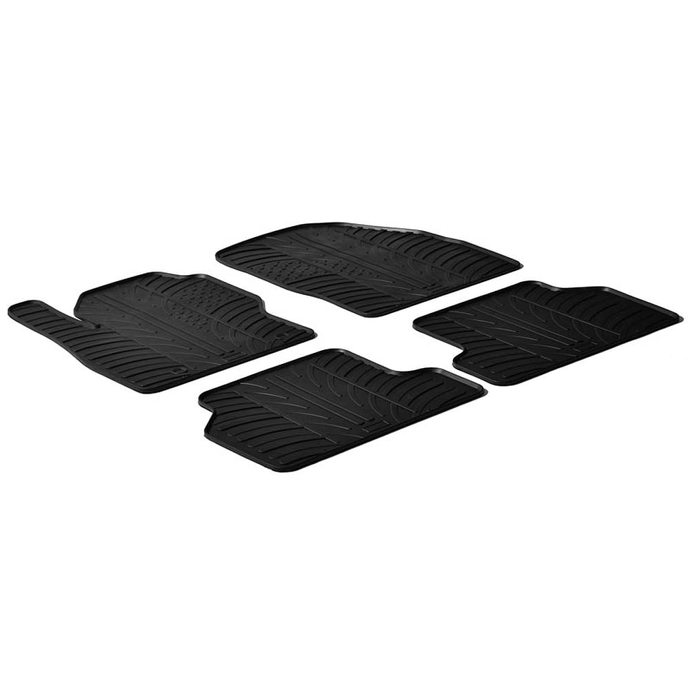 Gledring Satz Gummimatten kompatibel mit Ford Focus II 2005-2011 (T Profil 4-teilig + Montage-clips)