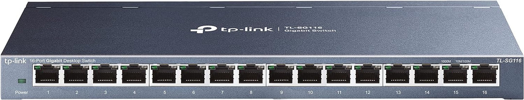 TP-Link TL-SG116 16-Ports Gigabit Netzwerk Switch (32 Gbit/S Switching-Kapazität, geschirmte RJ-45 P