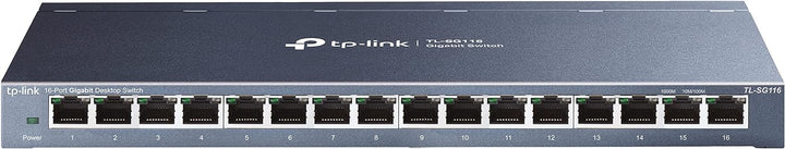 TP-Link TL-SG116 16-Ports Gigabit Netzwerk Switch (32 Gbit/S Switching-Kapazität, geschirmte RJ-45 P