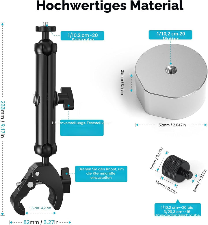 XLTTYWL 2025 Starlink Mini-Stativhalterung, Aluminium-Adapter für Starlink Mini-Antenne mit 1/4"-20