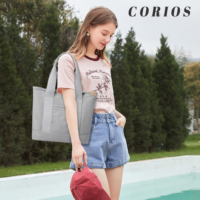 CORIOS Damen Henkeltaschen Canvas Tragetasche Grosse Kapazität Handtasche Multifunktionale Schultert