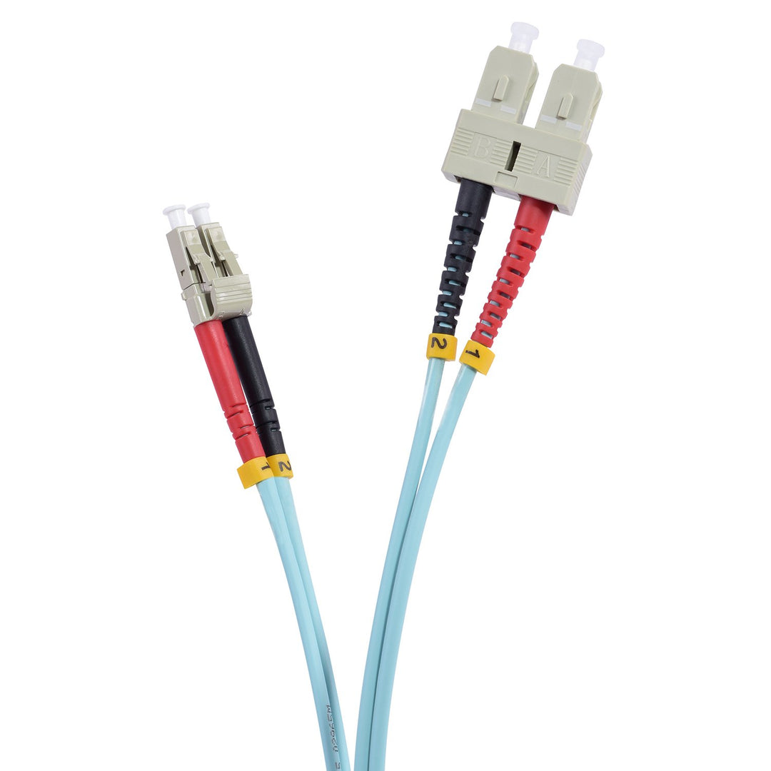 TPFNet Premium 10m LWL Glasfaser Fiber Patchkabel SC/LC OM3 Duplex Multimode 50/125µm 10 Gigabit/s 1