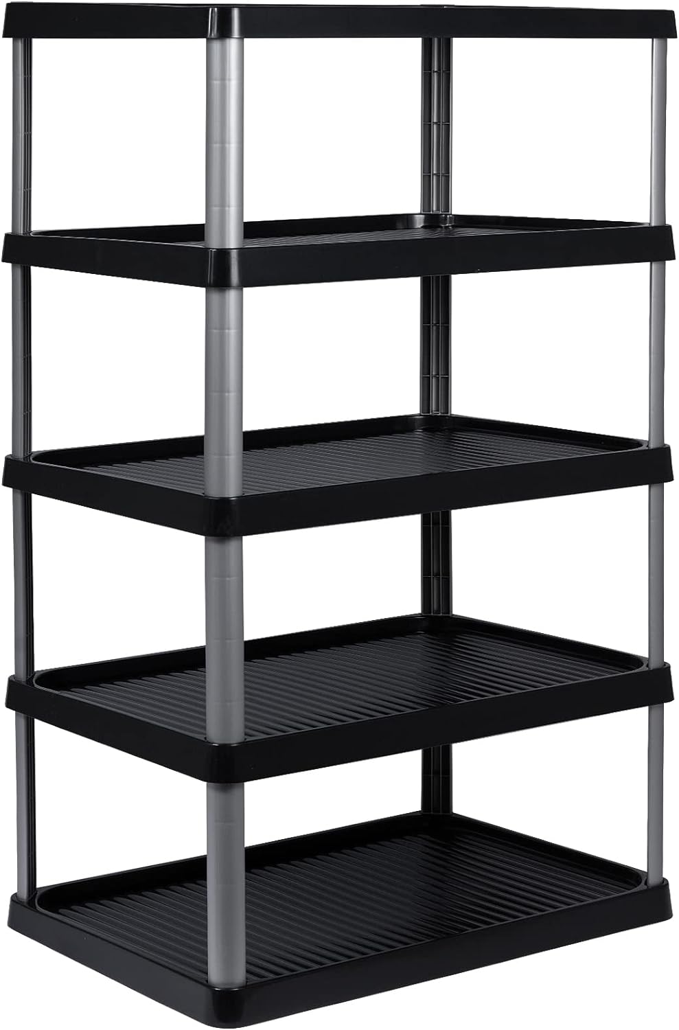ARTECSIS Schuhregal schmal 5 Ebenen Schwarz I Schuhablage aus Kunststoff 49,5x34,5x82,5cm, 5 Ebenen