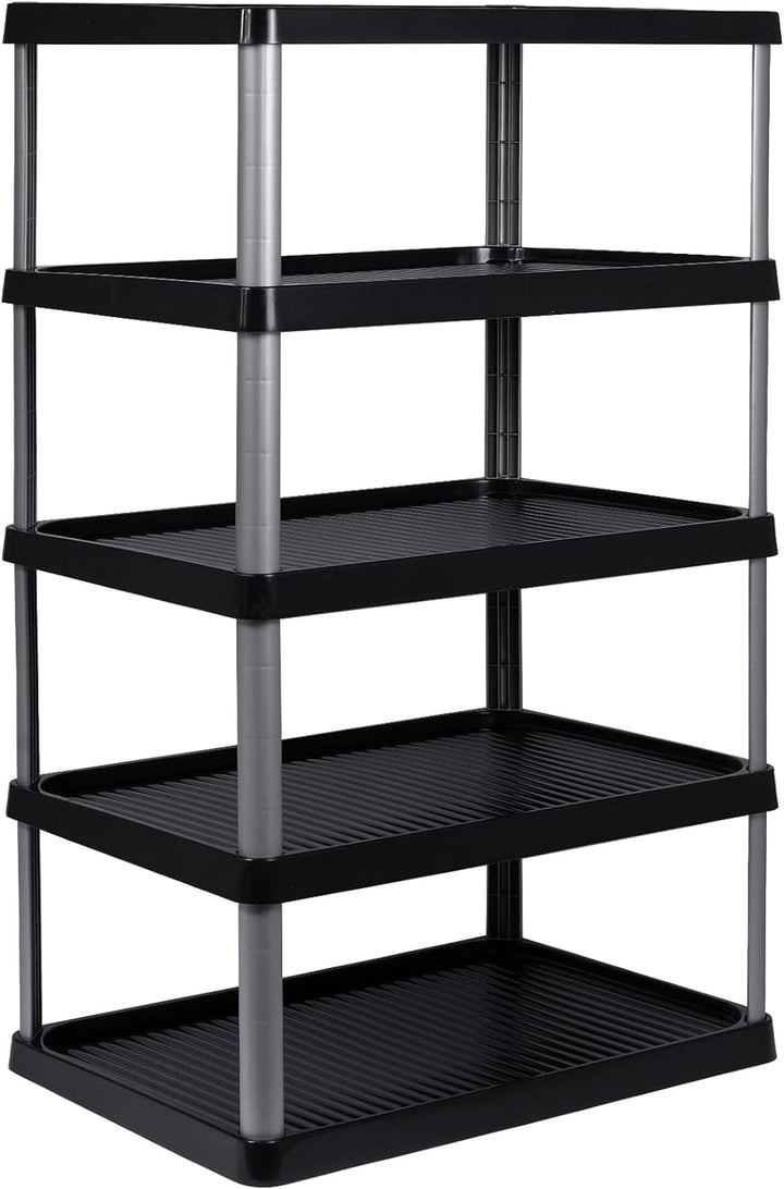 ARTECSIS Schuhregal schmal 5 Ebenen Schwarz I Schuhablage aus Kunststoff 49,5x34,5x82,5cm, 5 Ebenen
