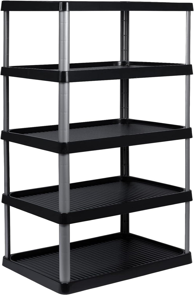 ARTECSIS Schuhregal schmal 5 Ebenen Schwarz I Schuhablage aus Kunststoff 49,5x34,5x82,5cm, 5 Ebenen
