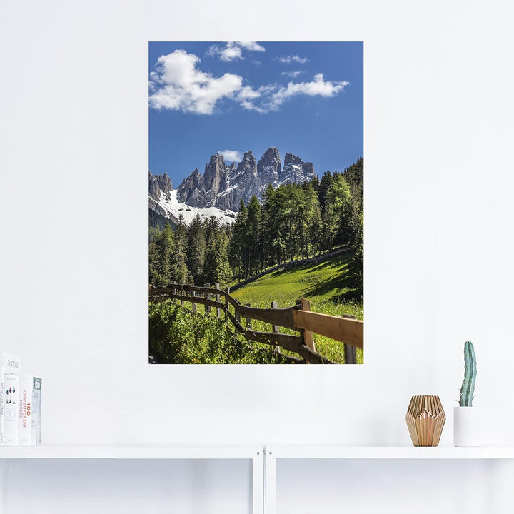 ARTland Wandbild selbstklebende Vinylfolie 80x120 cm Landschaftsbilder Südtirol Berge Alpen Wald Dol