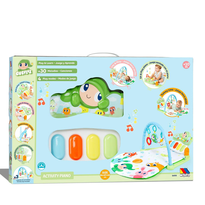 MOLTO – Gusy Luz Baby-Spielmatte "Activity Piano“ mit Lichtern, Geräuschen und 20 Melodien, Spieltep
