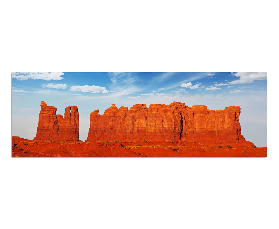 Paul Sinus Art Panoramabild auf Leinwand und Keilrahmen 150x50cm USA Monument Valley Felsen Himmel W