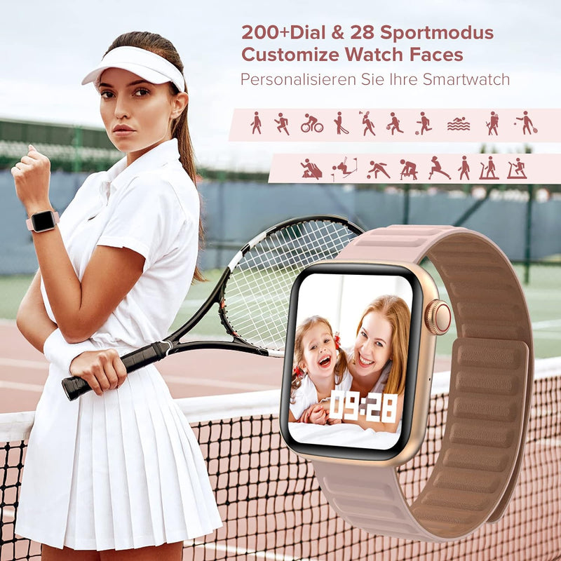 Bebinca GM1 Smartwatch Damen mit Telefonfunktion Lautsprecher, 1.75 "HD Display 128MB MP3 integriert