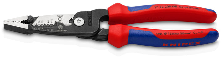 KNIPEX 13 72 200 ME Multifunktions-Elektrikerzange metrisches Modell mit Mehrkomponenten-Hüllen schw