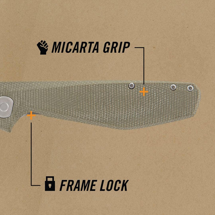 Gerber Taschenmesser mit Gürtelclip, Slimsada, Mit Micarta Griffschale und B.O.S.S. TECH Kugellager,