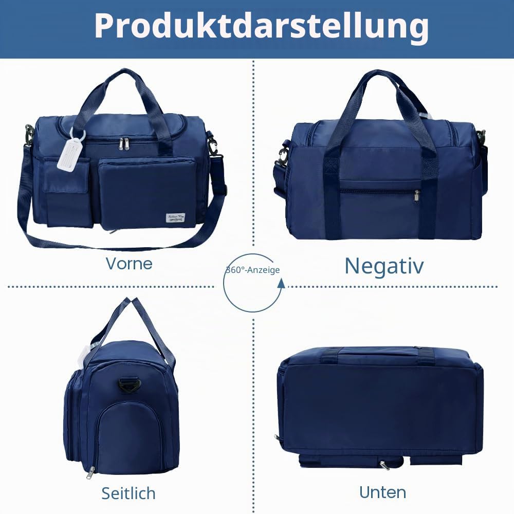 Flintronic 35L Faltbare Reisetasche Gepäcktasche Grosse Weekender Übernachtungstasche Urlaubstasche