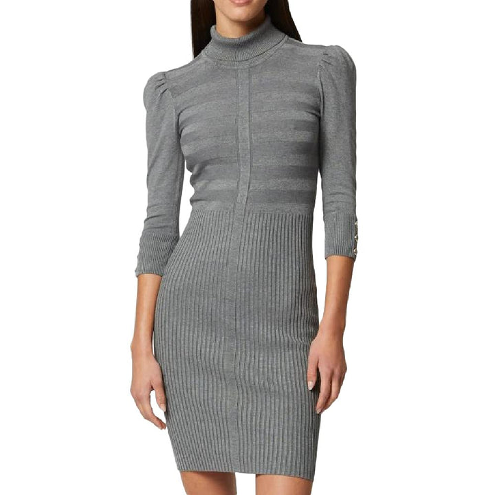 Morgan Damen Trico Kleid mit Langen Ärmeln, 212 Rmto Robe M Anthrazit, M Anthrazit