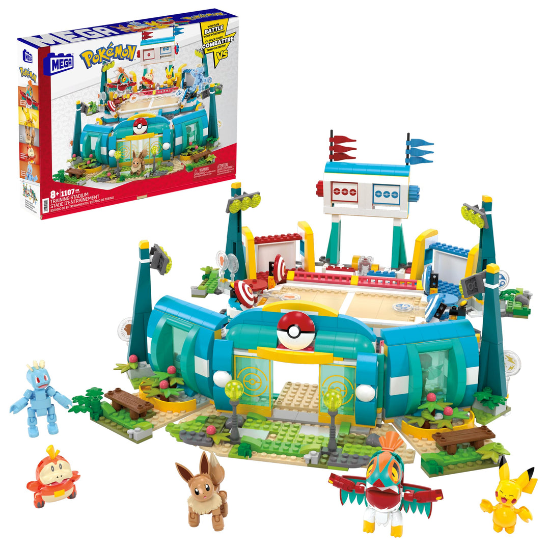 MEGA Pokémon Actionfigur-Bauspielzeug, Trainingsarena mit 1101 Teilen, Kampfspiel und 5 bewegliche F