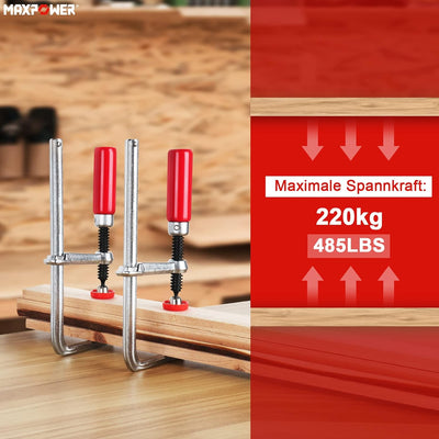 MAXPOWER 1 Paar 160mm x 60 mm Professionelle Schraubzwingen Set für Führungsschienen oder Tischklemm