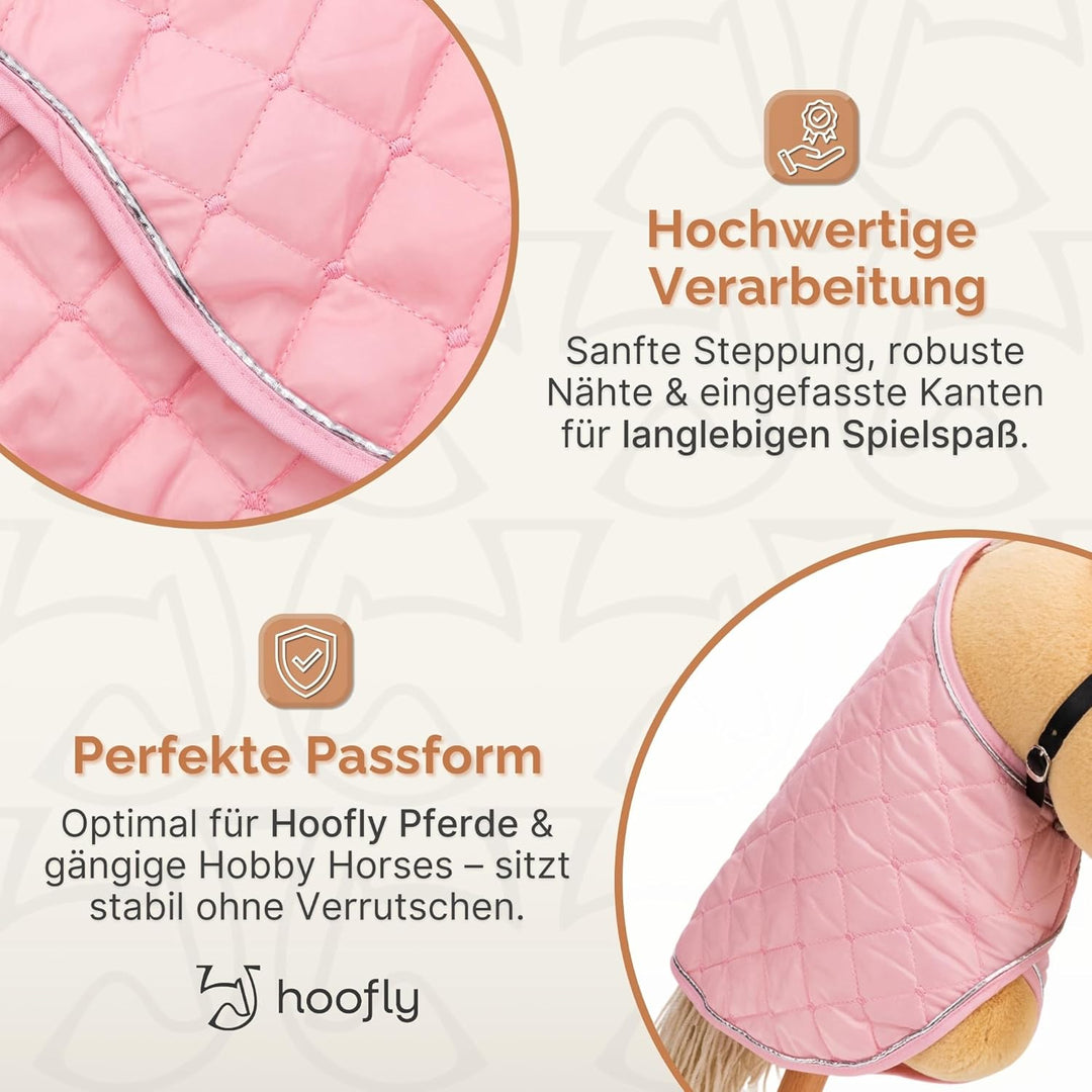 Hoofly Hobby Horse Zubehör – Decke in Pink, weich & strapazierfähig [TÜV geprüft], hochwertige & sti
