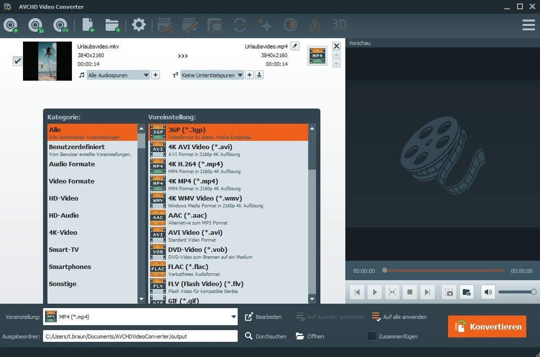 AVCHD Video Converter - Umwandlung, Bearbeitung, Konvertierung für über 50 Formate in jedes beliebig
