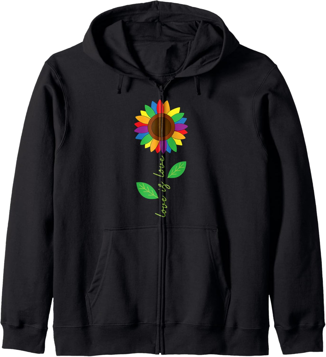 Love Is Love Gay Pride Flag Cute LGBTQ Ally Sunflower Floral Kapuzenjacke