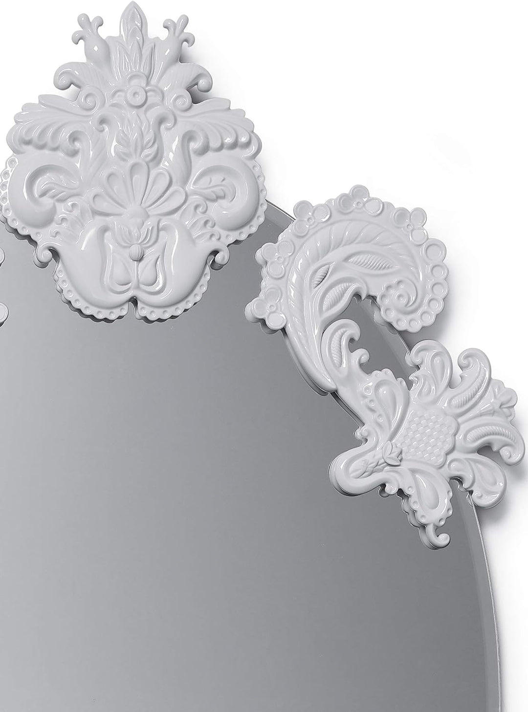 LLADRÓ Ovaler Spiegel Ohne Rahmen (Weiss). Limitierte Auflage. Spiegel. Porzellan.