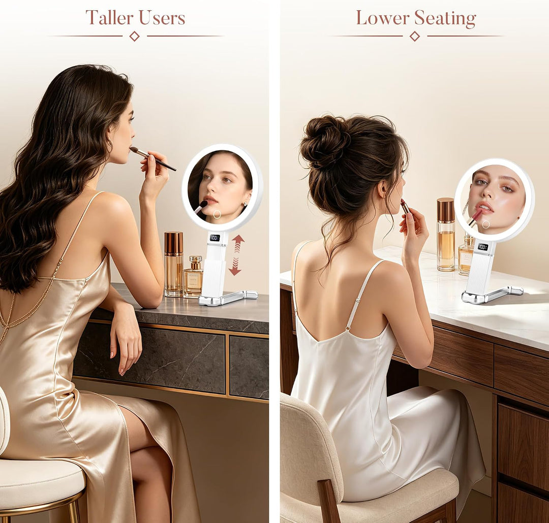 B Beauty Planet 30X/1X Vergrösserungsspiegel mit Licht, Höhenverstellbarer Schminkspiegel mit Beleuc