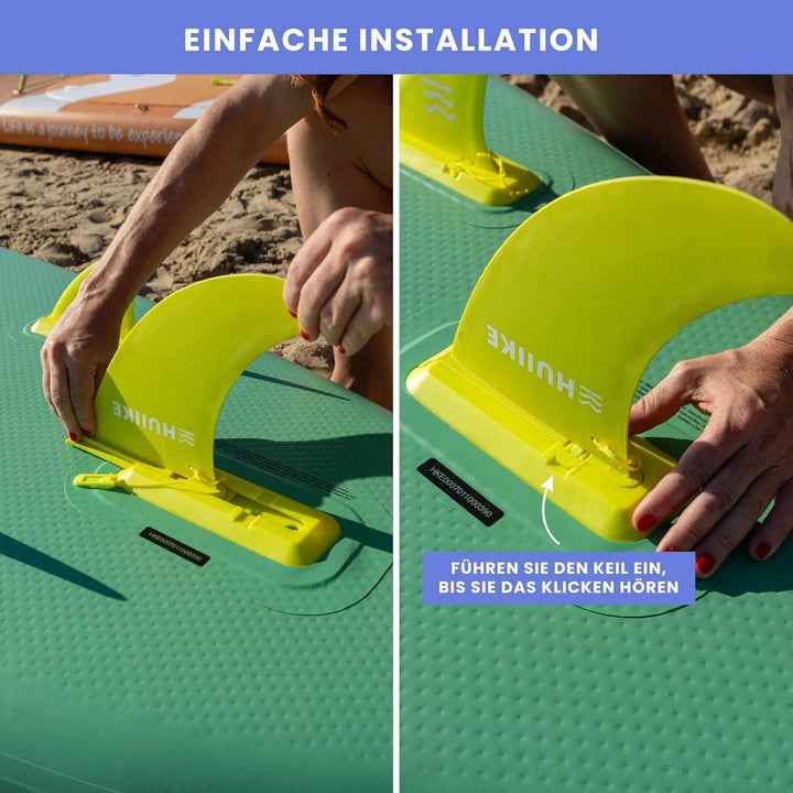 HUIIKE Sup Finne Stand Up Paddle 3 Stück Abnehmbare Ersatz Finne Sup mit Sicherheitsschloss, Stand U