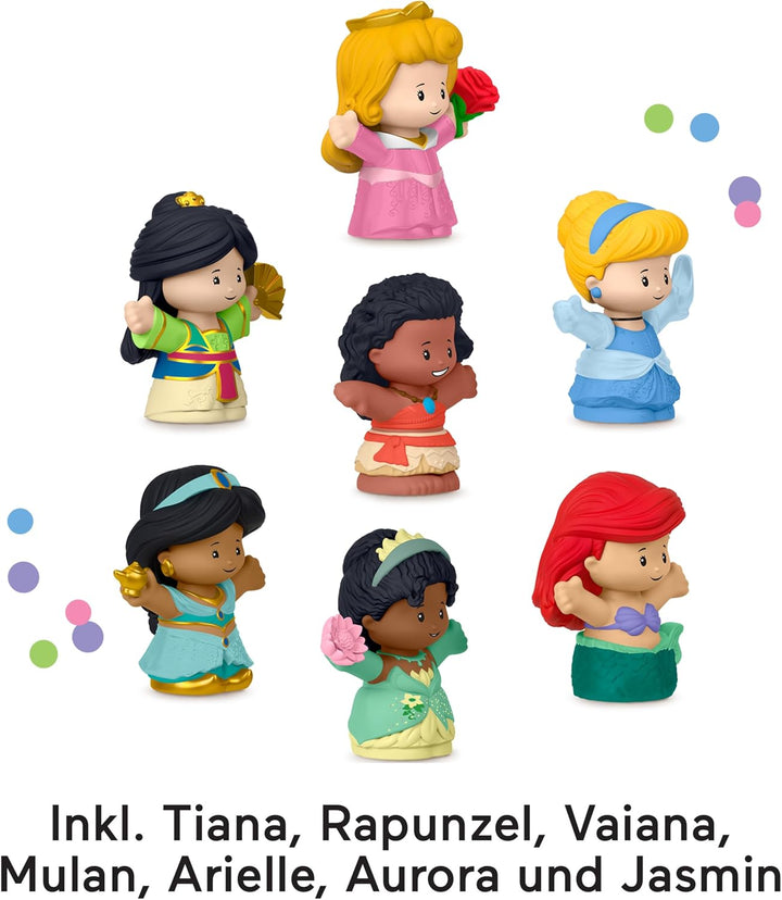 Fisher-Price HJW75 - Little People Disney Princess Spielzeug, Set mit 7 Figuren für Klein- und Vorsc